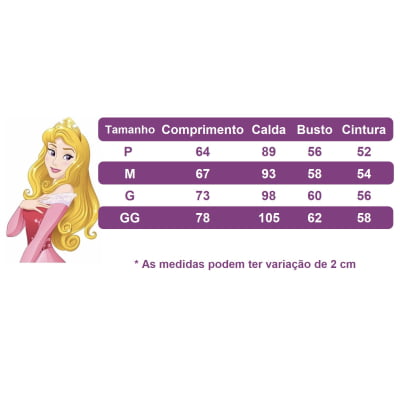 Kit Princesa Fantasia Infantil Aurora Com Luva e Tiara Festa