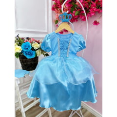 Kit Princesa Fantasia Infantil Frozen Com Luva e Tiara