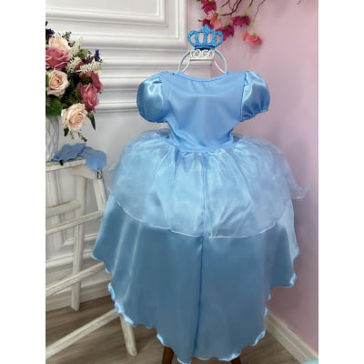 Kit Princesa Fantasia Infantil Frozen Com Luva e Tiara