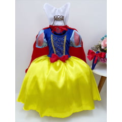 VESTIDO INFANTIL FROZEN COM CAPA LUXO FESTAS DE PRINCESAS - Rosa Charmosa  Atacado