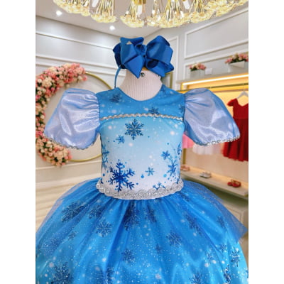 Vestido Fantasia Infantil Princesas Frozen Anna Elsa Festas