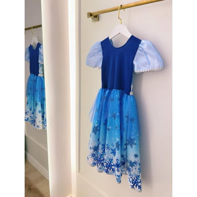 Vestido Fantasia Infantil Princesas Frozen Anna Elsa Festas