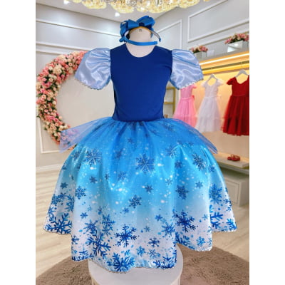Vestido Fantasia Infantil Princesas Frozen Anna Elsa Festas