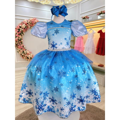 Vestido Fantasia Infantil Princesas Frozen Anna Elsa Festas