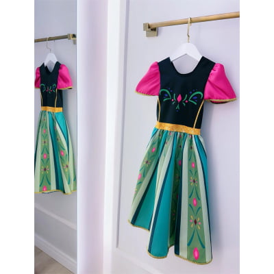 Vestido Fantasia Infantil Princesas Frozen Elsa Anna Festas