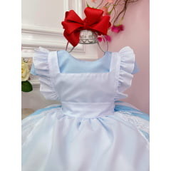 Vestido Infantil Alice no Pais das Maravilhas Festas Luxo