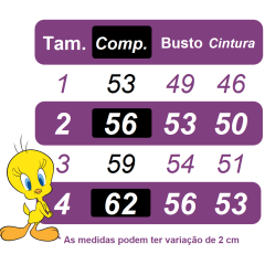 Vestido Infantil Baby Looney Tunes Azul Claro C/ Laço Festas