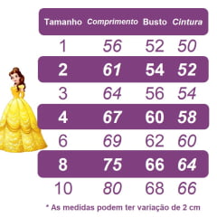 Vestido Infantil Bela e a Fera Amarelo C/ Renda Princesas