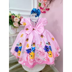 Vestido Infantil Bolofofo Rosa Luxo Festa