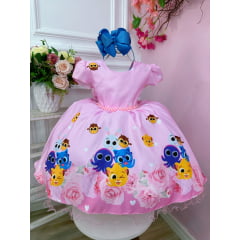 Vestido Infantil Bolofofo Rosa Luxo Festa