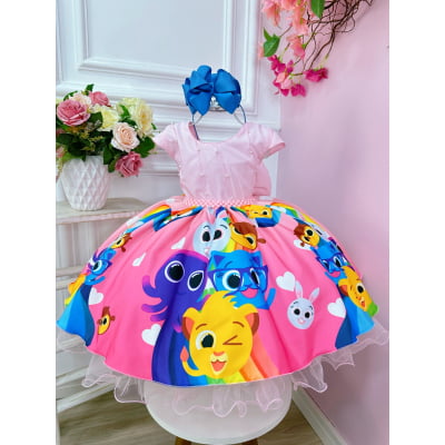 Vestido Infantil Bolofofos Busto c/ Pérolas Luxo Festas