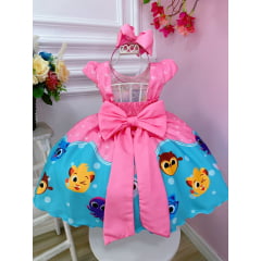 Vestido Infantil Bolofofos Rosa Chiclete Luxo Festas