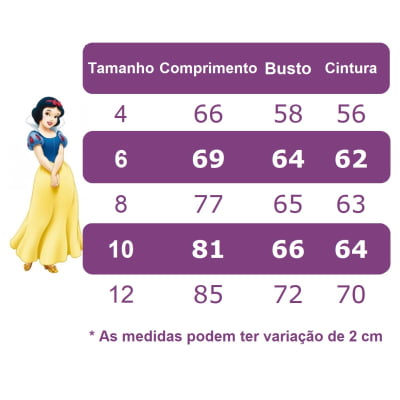 Vestido Infantil Branca de Neve Amarela C/ Capa e Laço