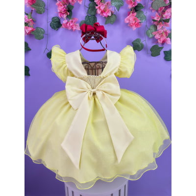 Vestido Infantil Branca de Neve e os 7 anões Colorido Festas