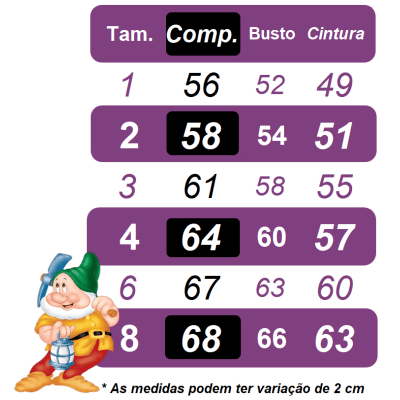 Vestido Infantil Branca de Neve e os 7 anões Colorido Festas