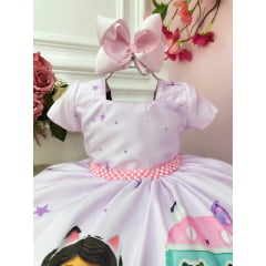 Vestido Infantil Casa Mágica da Gaby Lilás Festas