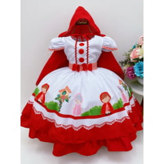 Vestido Infantil Chapeuzinho Vermelho C/ Capuz