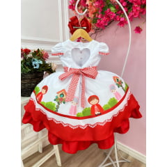 Vestido Infantil Chapeuzinho Vermelho C/ Capuz