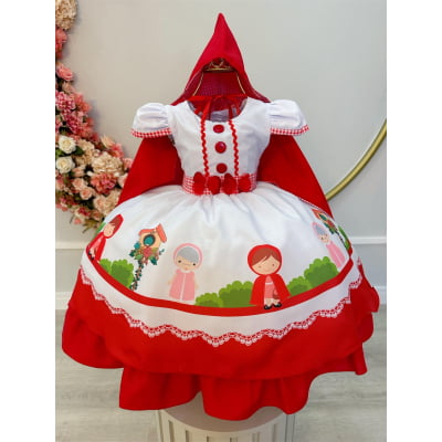 Vestido Infantil Chapeuzinho Vermelho C/ Capuz