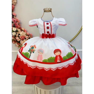 Vestido Infantil Chapeuzinho Vermelho C/ Capuz