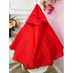 Vestido Infantil Vermelho Com Capuz