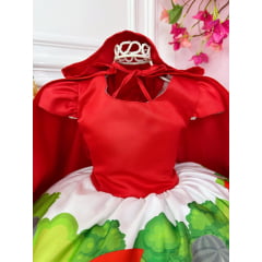 Vestido Infantil Vermelho Com Capuz