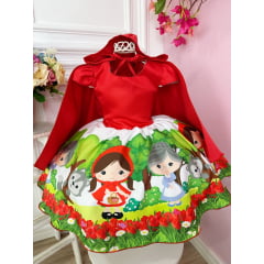 Vestido Infantil Vermelho Com Capuz