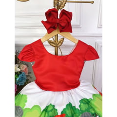 Vestido Infantil Vermelho Com Capuz