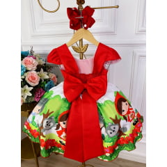 Vestido Infantil Vermelho Com Capuz