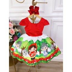 Vestido Infantil Vermelho Com Capuz