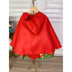 Vestido Infantil Vermelho Com Capuz