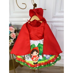 Vestido Infantil Vermelho Com Capuz