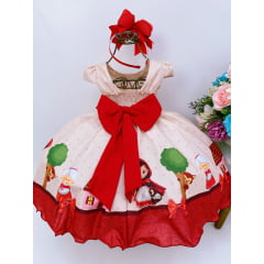 Vestido Infantil Chapeuzinho Vermelho Luxo Princesa