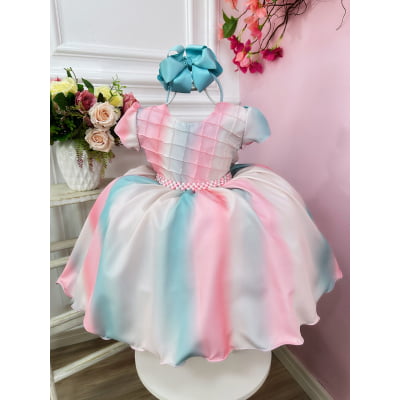 Vestido Infantil Chuva de Amor Colorido Circo Festa