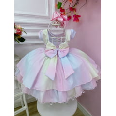 Vestido Infantil Bebê Chuva de Amor Peito Strass e Pérolas