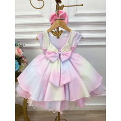 Vestido Infantil Bebê Chuva de Amor Peito Strass e Pérolas