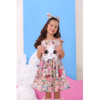 Vestido Infantil Coelhinho da Páscoa Luxo Festas