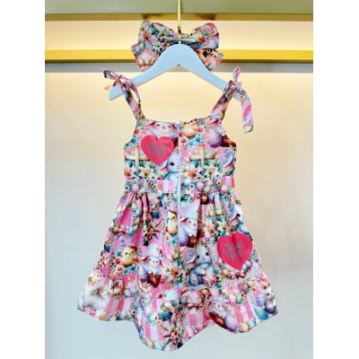 Vestido Infantil Coelhinho da Páscoa Luxo Festas