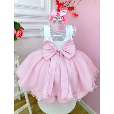 Vestido Infantil Coelho da Páscoa Saia C/ Glitter Luxo
