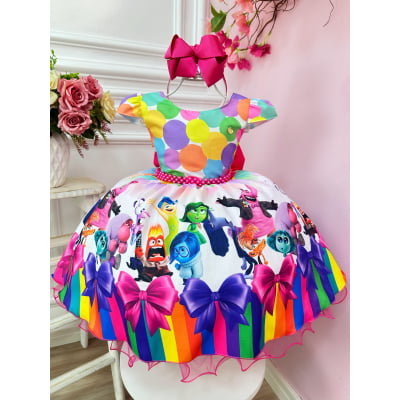 Vestido Infantil Colorido Divertidamente Festas