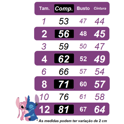 Vestido Infantil da Lilo e Stitch Colorido C/ Pérolas Festas