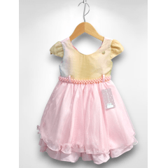 Vestido Infantil Fadinha Com Aplique de Asa Festas Luxo