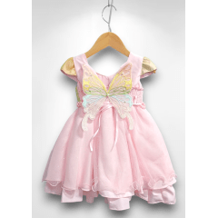 Vestido Infantil Fadinha Com Aplique de Asa Festas Luxo