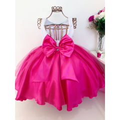 Vestido Infantil Galinha Pintadinha Pink Luxo Princesas