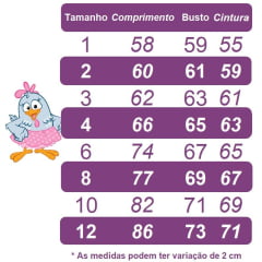 Vestido Infantil Galinha Pintadinha Rosa e Azul Cinto Pérolas Luxo