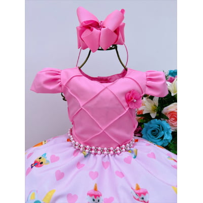 Vestido Infantil Ice Cream Rosa Chiclete
