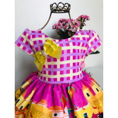 Vestido Infantil LOL Junino Festa Fogueira Luxo Princesas