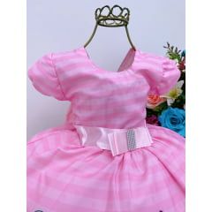 Vestido Infantil LOL Rosa Listras Luxo Princesas