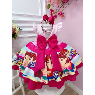 Vestido Infantil Maria Clara e JP Rosa Pink Coração Luxo