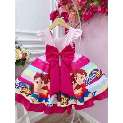 Vestido Infantil Maria Clara e JP Rosa Pink Coração Luxo